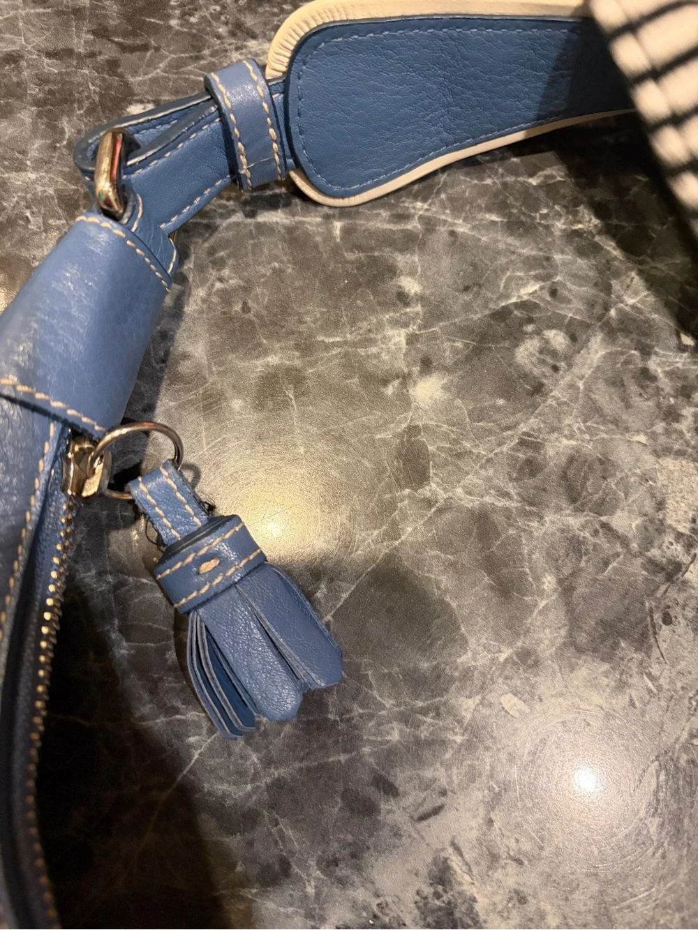 Coach Powder Blue Pebbled Leather Hobo Shoulder Bag